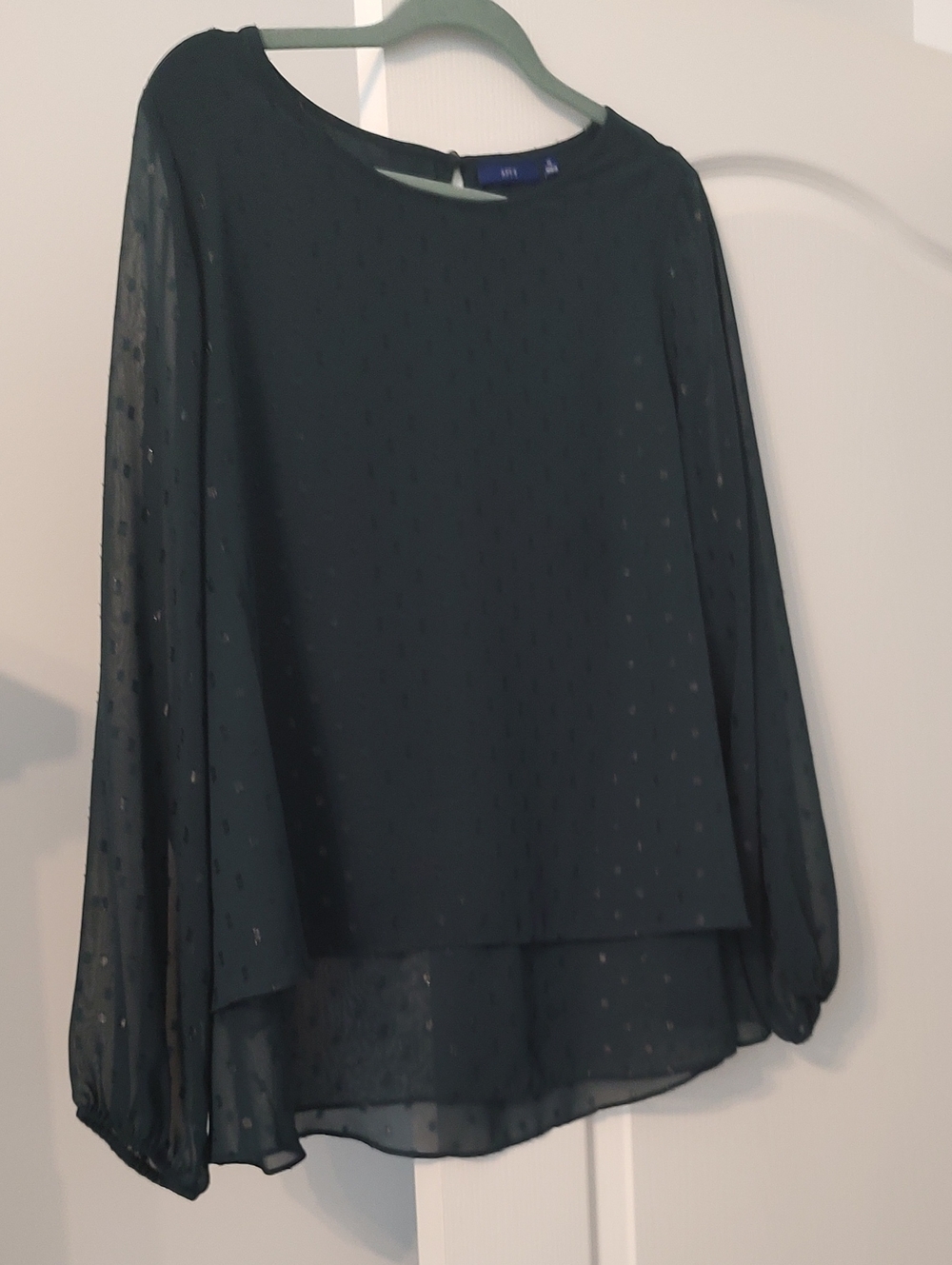 Apt. 9 Emerald Sheer Long-Sleeve Blouse